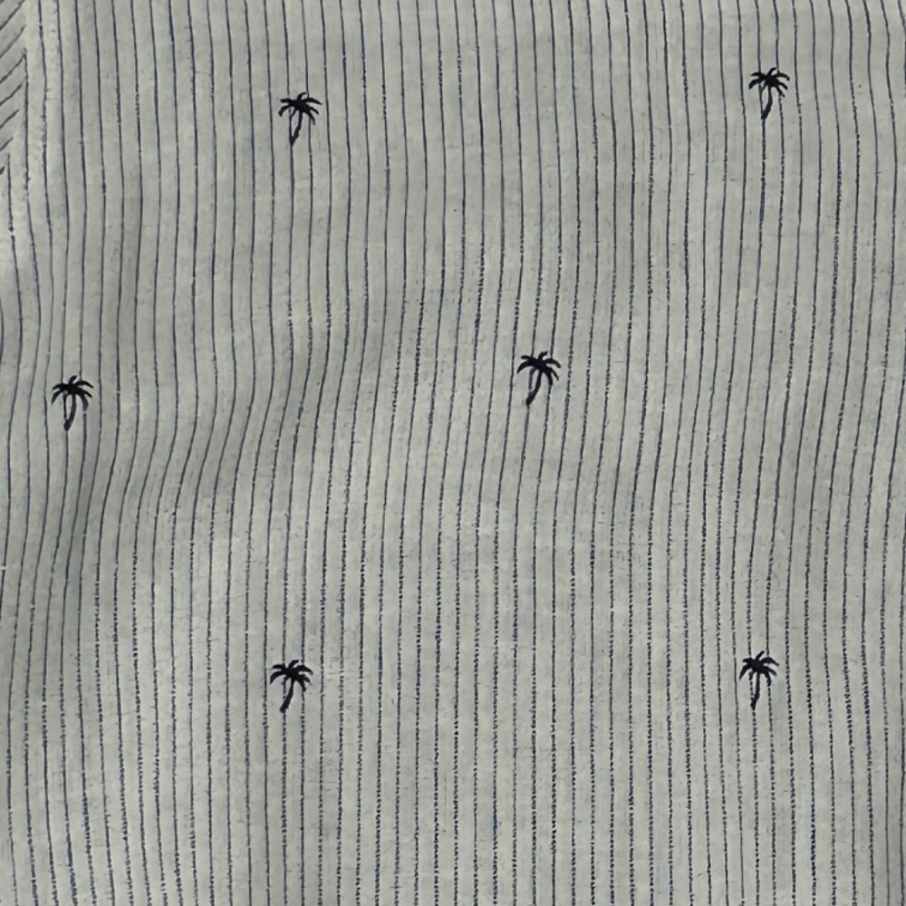 Women's Rails Charlie Mini Palms Royal Blue Stripe Cotton Button Down - XS - Picture 11 of 11